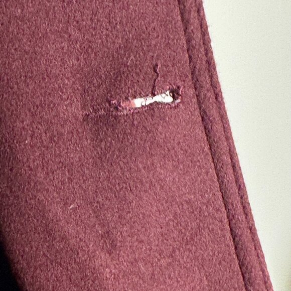 Soia & Kyo Logen Bordeaux Wine Wool Cashmere Blend Men’s Peacoat Size M - Picture 5 of 10